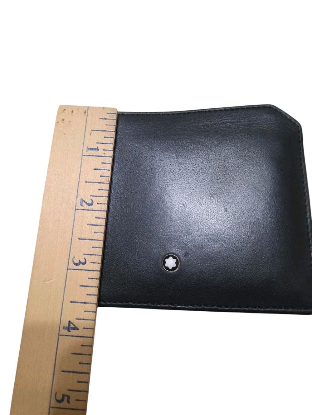 Montblanc Meisterstuk Bifold Wallet Card Case Black Italian Leather Luxury U1 - Picture 8 of 10